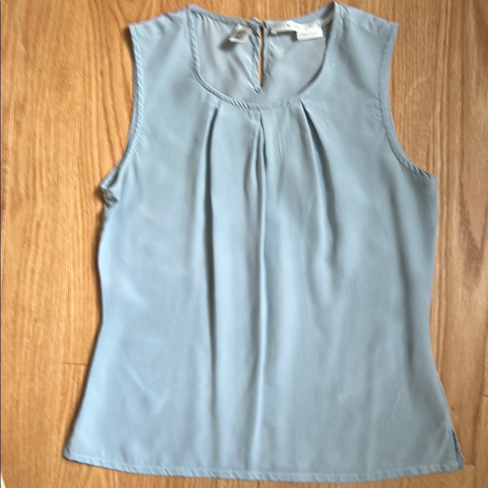 Max Studio Blue Pleated Blouse